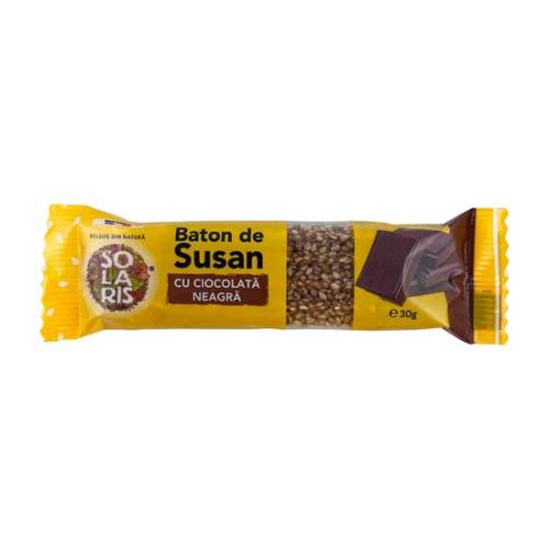 Baton de susan cu ciocolata neagra, 30g, Solaris