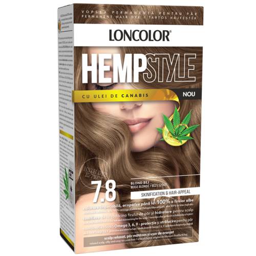 Vopsea de par permanenta Hempstyle Nr. 7.8, 110ml, Loncolor
