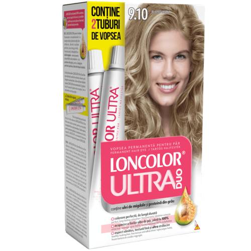 Vopsea de par permanenta Ultra Duo Max Nr. 9.10, 200ml, Loncolor