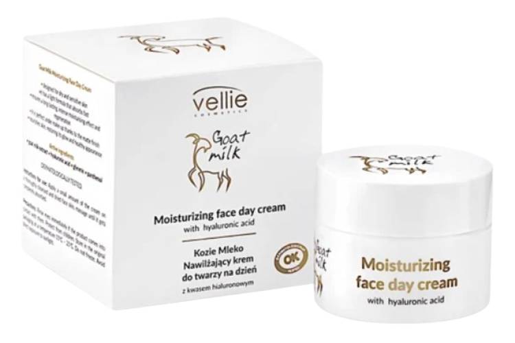 Crema hidratanta de zi cu Acid Hialuronic Goat Milk, 50ml, Vellie