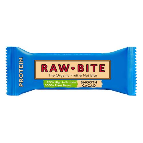 Baton fara gluten si fara zahar cu cacao fina bio Smooth Cacao, 45g, Raw Bite
