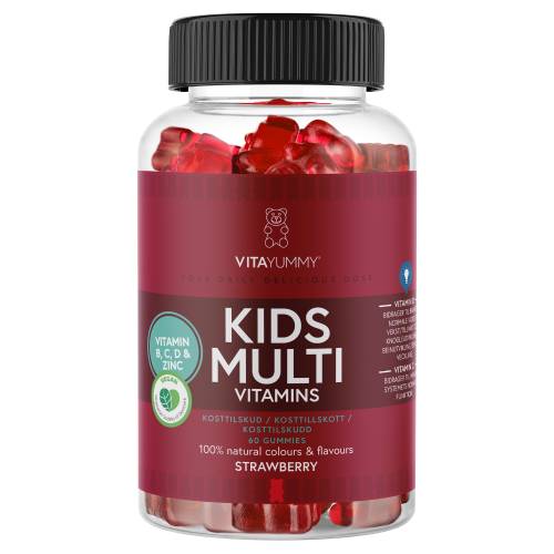 Multivitamine Kids cu aroma de capsuni, 60 jeleuri, Vitayummy