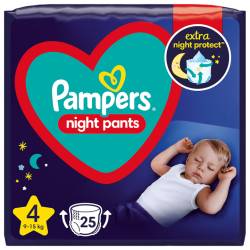 Scutece-chilotel de noapte Night Pants Marimea 4 pentru 9-15 kg, 25 bucati, Pampers