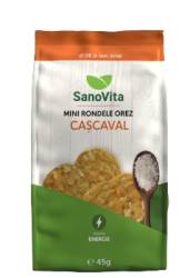 Mini rondele din orez cu cascaval, 45g, SanoVita
