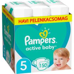 Scutece Active Baby Junior Marimea 5 pentru 11-16 kg, 150 bucati, Pampers