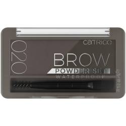 Set pudra pentru sprancene rezistent la apa Brow Powder 020 - Ash Brown, 4g, Catrice