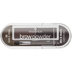 Set pentru sprancene brow powder 02 - dark & deep, 2.3g, Essence