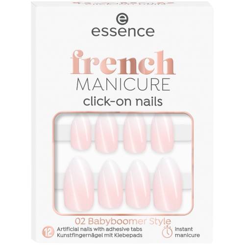 Unghii false french manicure click-on nails 02 - Babyboomer Style, 12 bucati, Essence