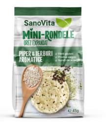 Mini rondele din orez cu piper si ierburi mediteraneene, 45g, SanoVita