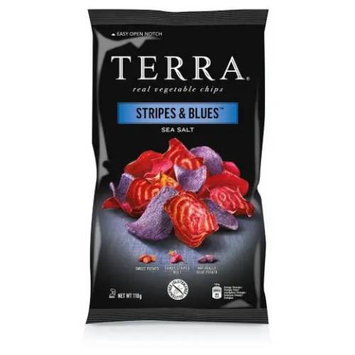 Chipsuri cu sare de mare Stripes & Blues, 110g, Terra