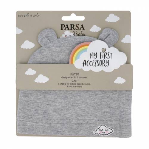 Caciulita cu urechiuse si norisor, gri, 1 bucata, Parsa