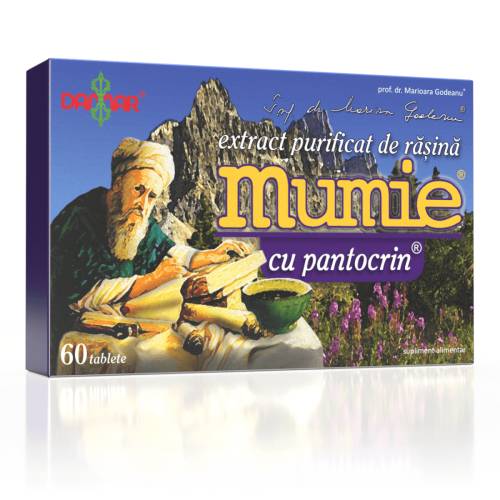 Extract purificat de rasina Mumie cu Pantocrin, 60 tablete, Damar