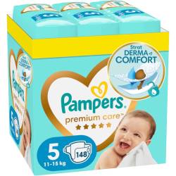 Scutece Premium Care XXL Marimea 5 pentru 11-16 kg, 148 bucati, Pampers