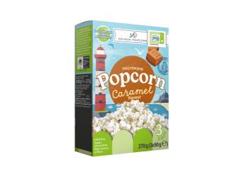 Popcorn pentru microunde cu aroma de caramel, 3 x 90g, Maison Popcorn