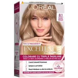Vopsea de par permanenta Excellence Creme 8.1 Blond Deschis Cenusiu, 192ml, L'Oreal Paris