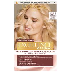 Vopsea de par permanenta fara amoniac Excellence Universal Nudes 10U Lightest Blonde, 192ml, L'Oreal Paris