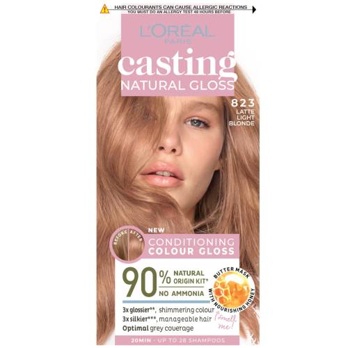 Vopsea de par semi-permanenta Casting Natural Gloss 823 Latte Light Blonde, 180ml, L'Oreal Paris
