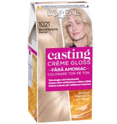 Vopsea de par semi-permanenta fara amoniac Casting Creme Gloss 1021 Blond Deschis, 180ml, L'Oreal Paris