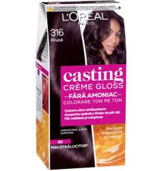 Vopsea de par semi-permanenta fara amoniac Casting Creme Gloss 316 Pruna, 180ml, L'Oreal Paris