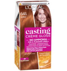 Vopsea de par semi-permanenta fara amoniac Casting Creme Gloss 645 Amber, 180ml, L'Oreal Paris
