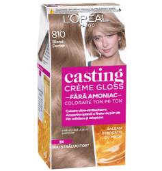 Vopsea de par semi-permanenta fara amoniac Casting Creme Gloss 810 Blond Perlat, 180ml, L'Oreal Paris