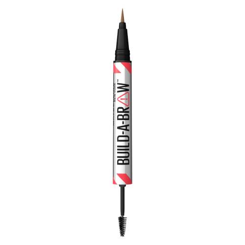 Marker de sprancene si gel de fixare 2 in 1 255 Soft Brown Build a Brow, 1.4g, Maybelline