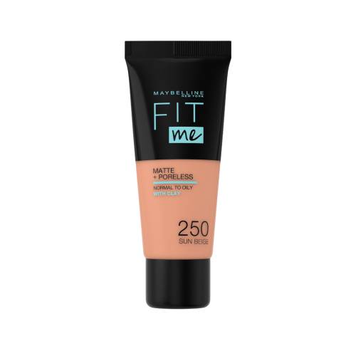 Fond de ten Matte & Poreless 250 Sun Beige Fit Me, 30ml, Maybelline