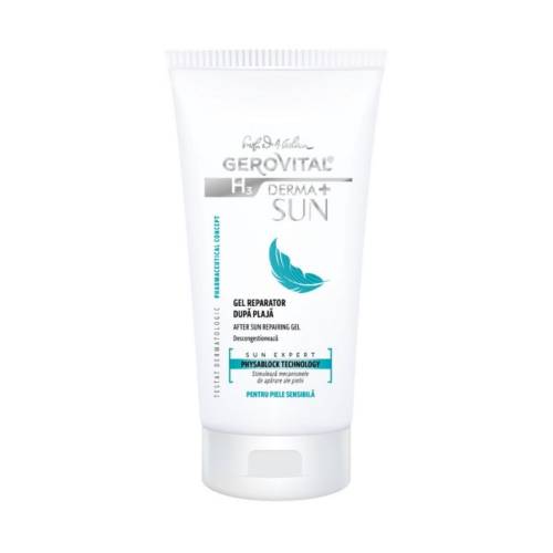 Gel reparator dupa plaja H3 Derma+ Sun, 150 ml, Gerovital