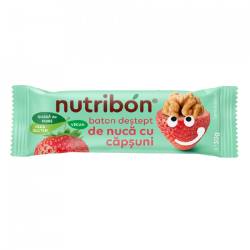 Baton vegan nuca si capsuni, 30g, Nutribon