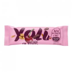 Baton de fructe si miez de nuca, cu gust de visine, 30 g, YOLI