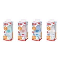NUK First Choice Biberon cu tetina silicon M, 0-6luni, diverse modele, 1 bucata, 150 ml