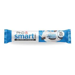 Baton proteic Smart Bar Cookies&Cream, 64 g, PhD Nutrition
