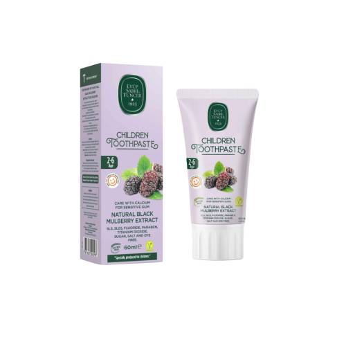 Pasta de dinti cu extract natural din dude negre pt. copii, 2-6 ani 60ml, Eyup