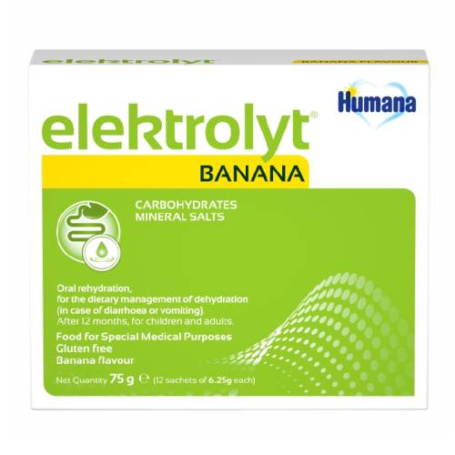 Elektrolyt cu Banane, 12 plicuri, Humana