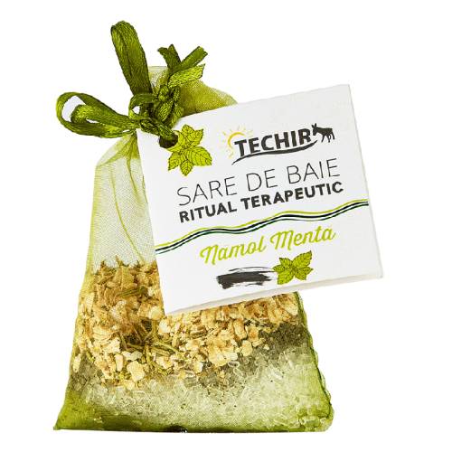 Sare de baie ritual reconfortant cu menta si namol, 63 g, Techir