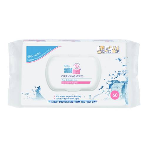 Servetele umede cu 99% apa pentru copii, 60 bucati, Sebamed