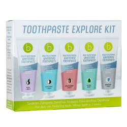 Explore Kit set pasta de dinti pentru albire, multifunctionala, 5 arome, 5*25ml, Beconfident