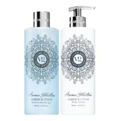 Set lotiune de corp & Gel de dus Aroma Selection Amber&Cedar, 2*500ml, Vivian Gray